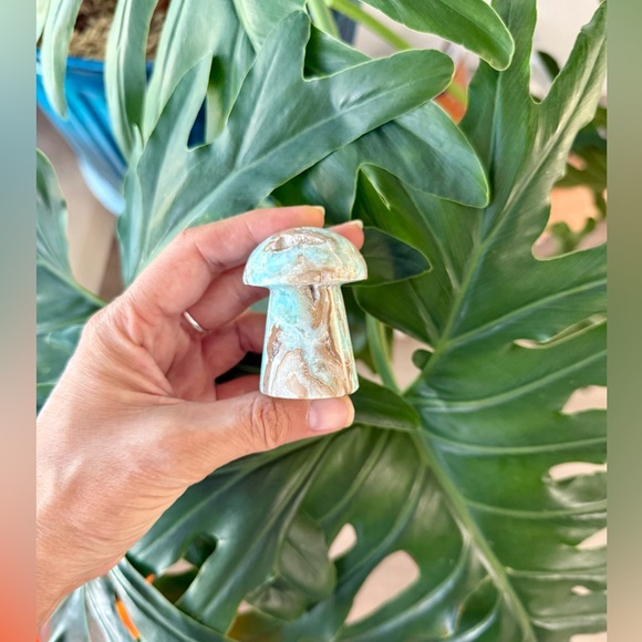 Blue Caribbean Calcite Mushroom - Picture 2 of 6